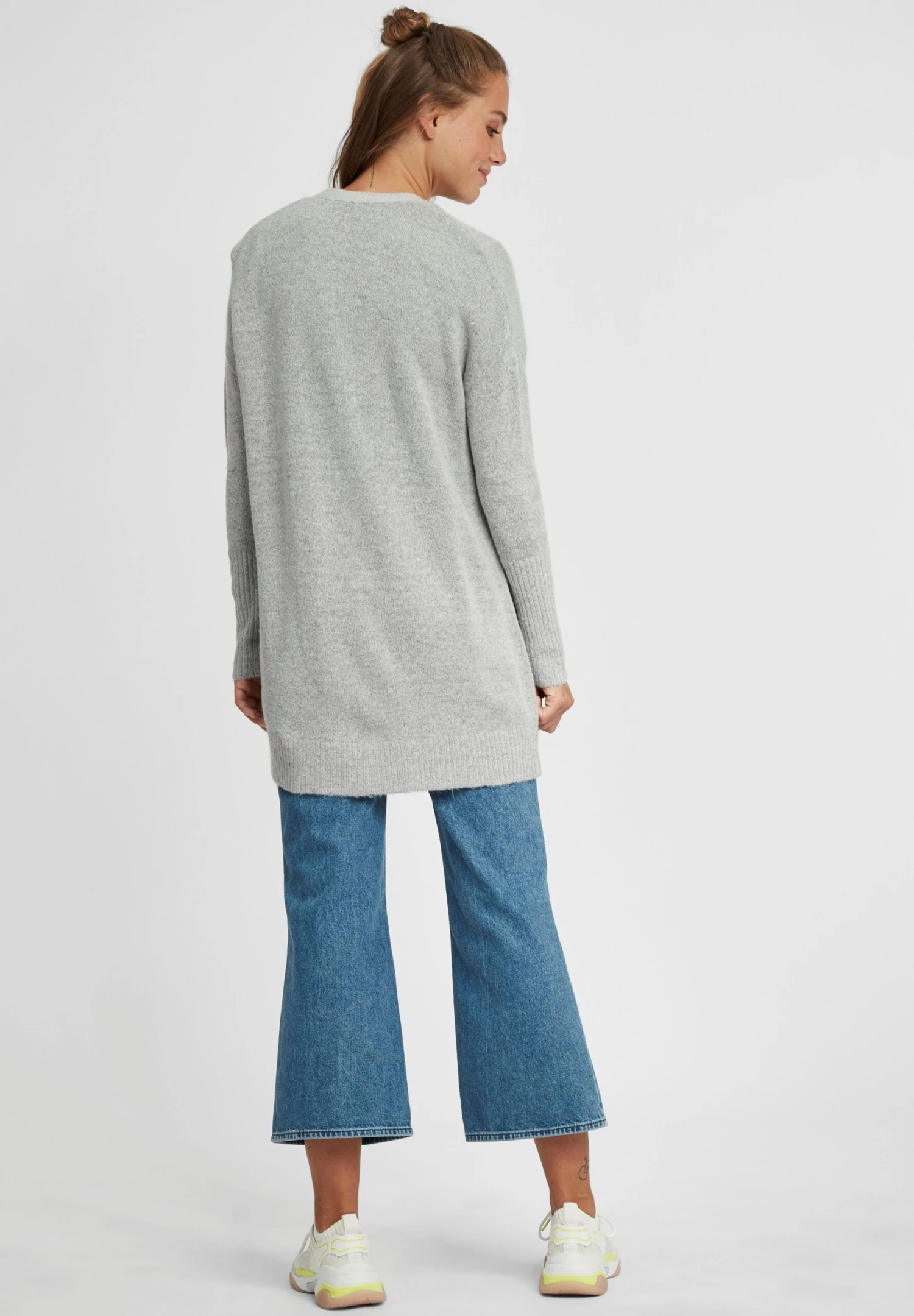 OXMO Oxgisele - Chaqueta De Punto - Light Grey Melange 3 OXMO Oxgisele - Chaqueta De Punto - Light Grey Melange - Imagen 3