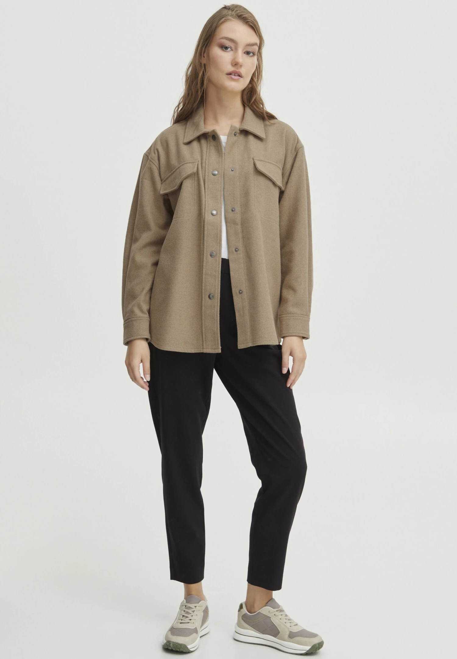 OXMO Valen - Chaqueta De Punto - Dune Melange 2 OXMO Valen - Chaqueta De Punto - Dune Melange - Imagen 2