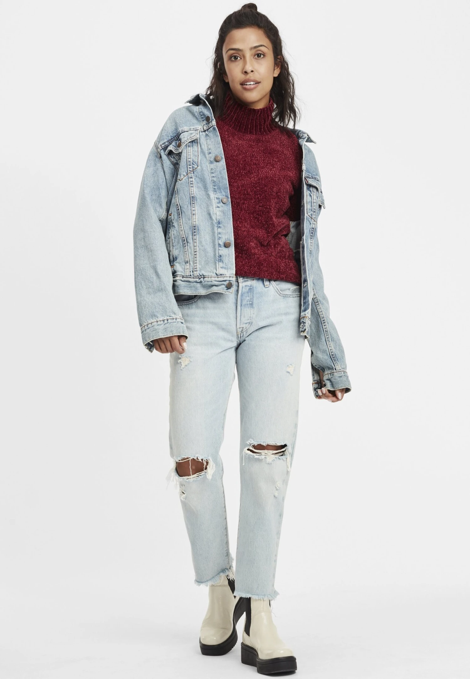 OXMO Oxestella - Jersey De Punto - Wine Red 2 OXMO Oxestella - Jersey De Punto - Wine Red - Imagen 2