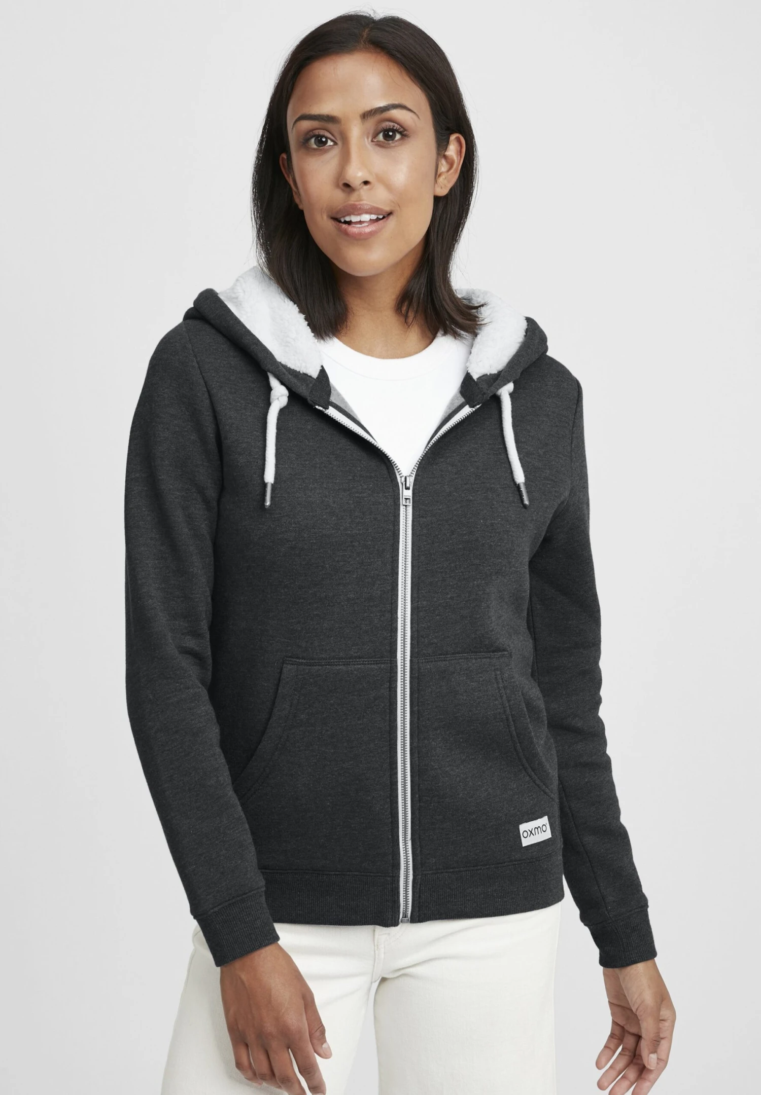 OXMO Oxbinja - Sudadera Con Cremallera - Dark Grey Melange 1 OXMO Oxbinja - Sudadera Con Cremallera - Dark Grey Melange