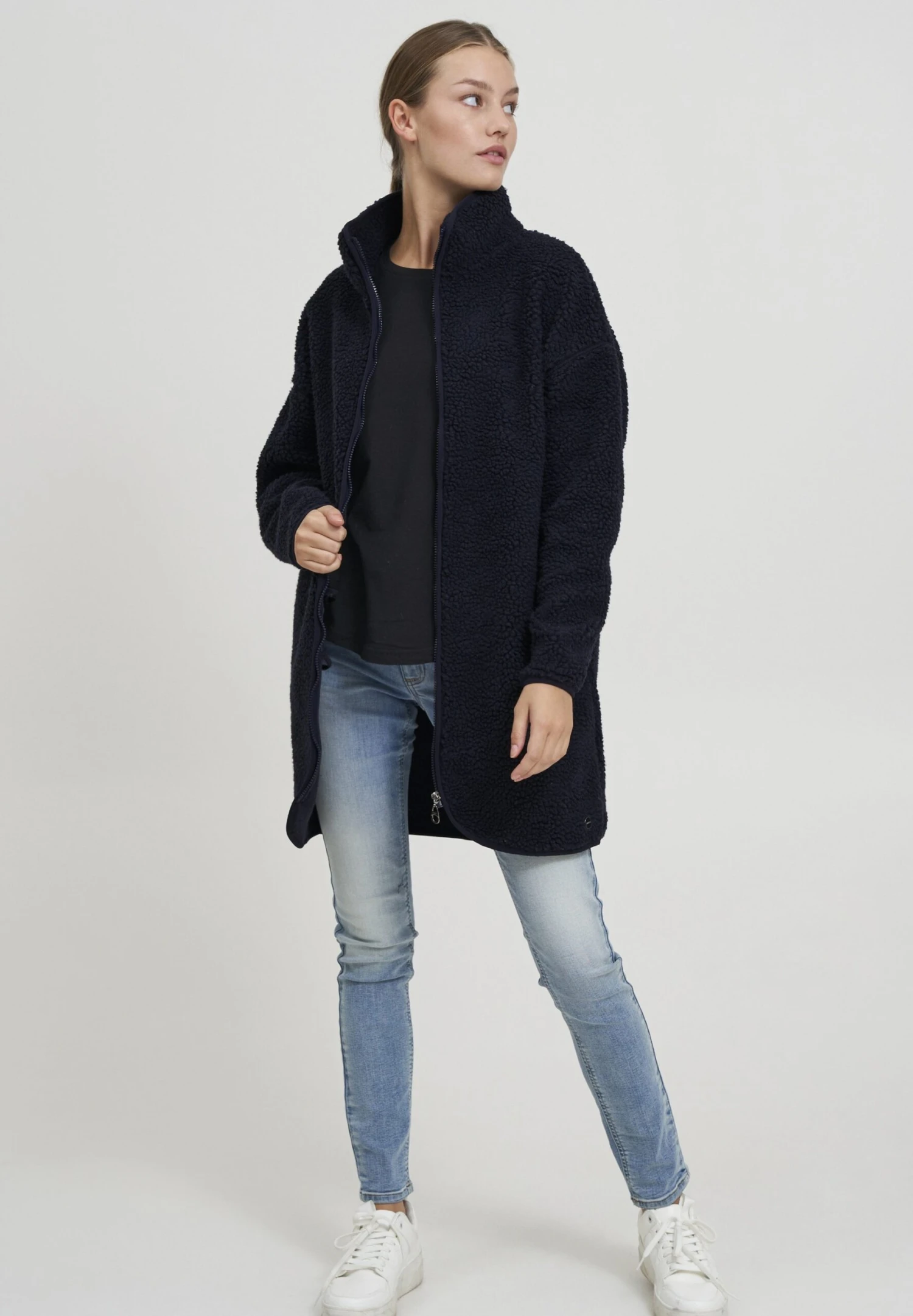 OXMO Oxtova - Sudadera Con Cremallera - Dark Blue 2 OXMO Oxtova - Sudadera Con Cremallera - Dark Blue - Imagen 2