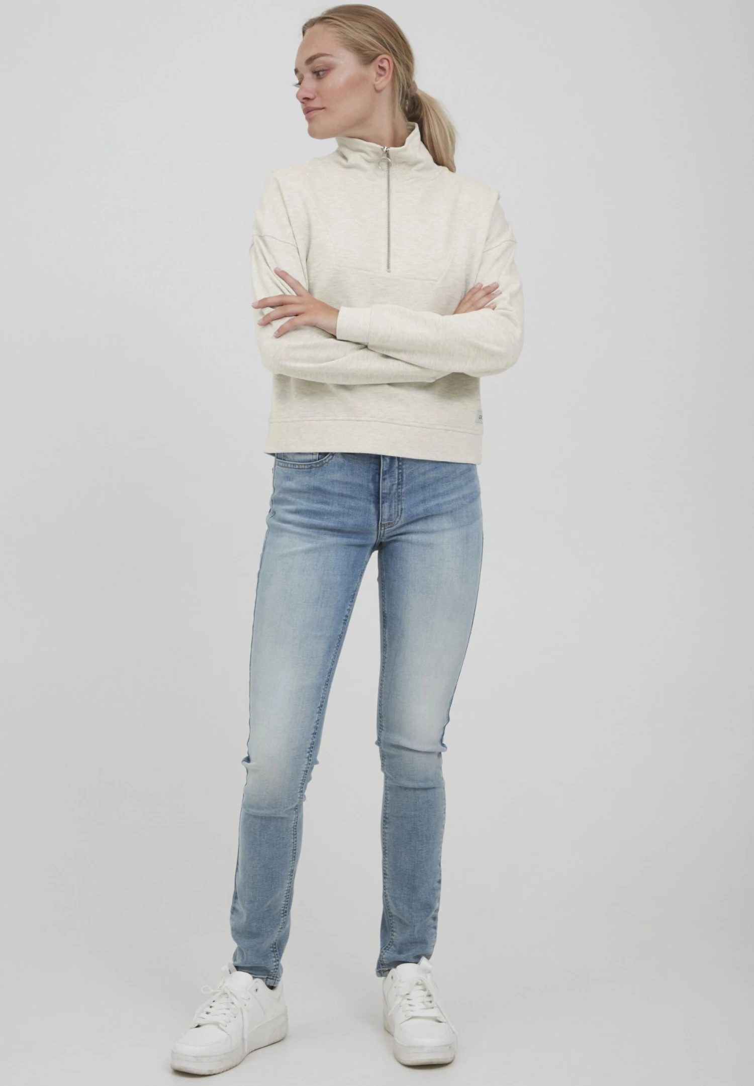 OXMO Oxgrethe - Jersey De Punto - Oyster Grey Melange 2 OXMO Oxgrethe - Jersey De Punto - Oyster Grey Melange - Imagen 2