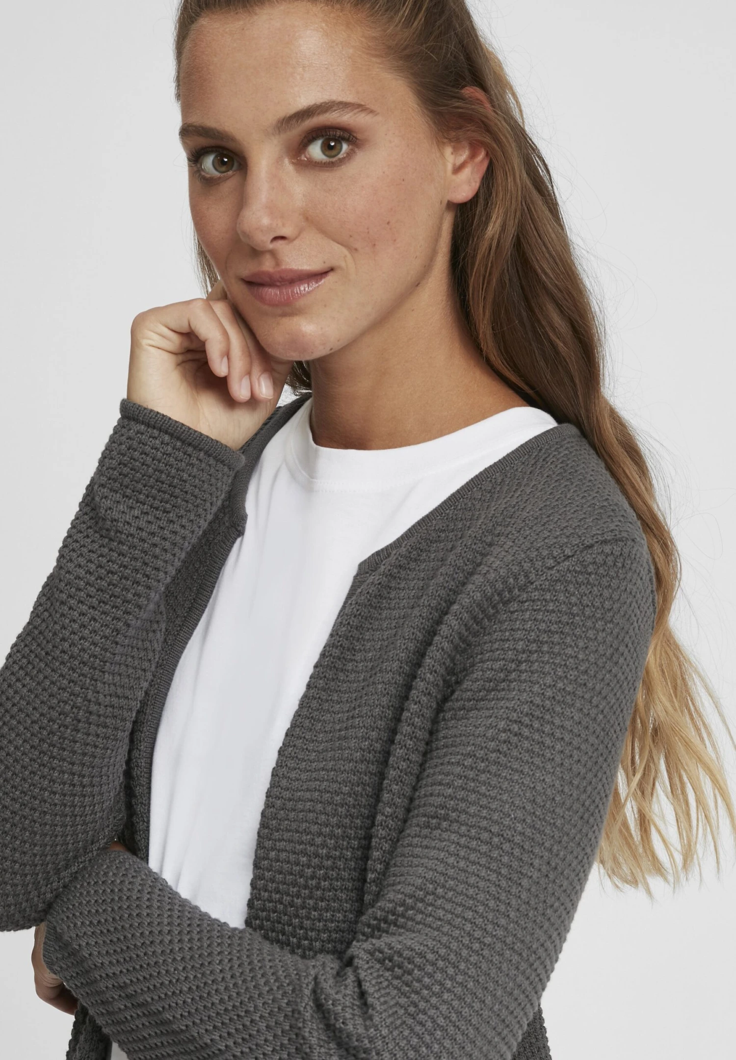 OXMO Oxhilda - Chaqueta De Punto - Pewter 4 OXMO Oxhilda - Chaqueta De Punto - Pewter - Imagen 4