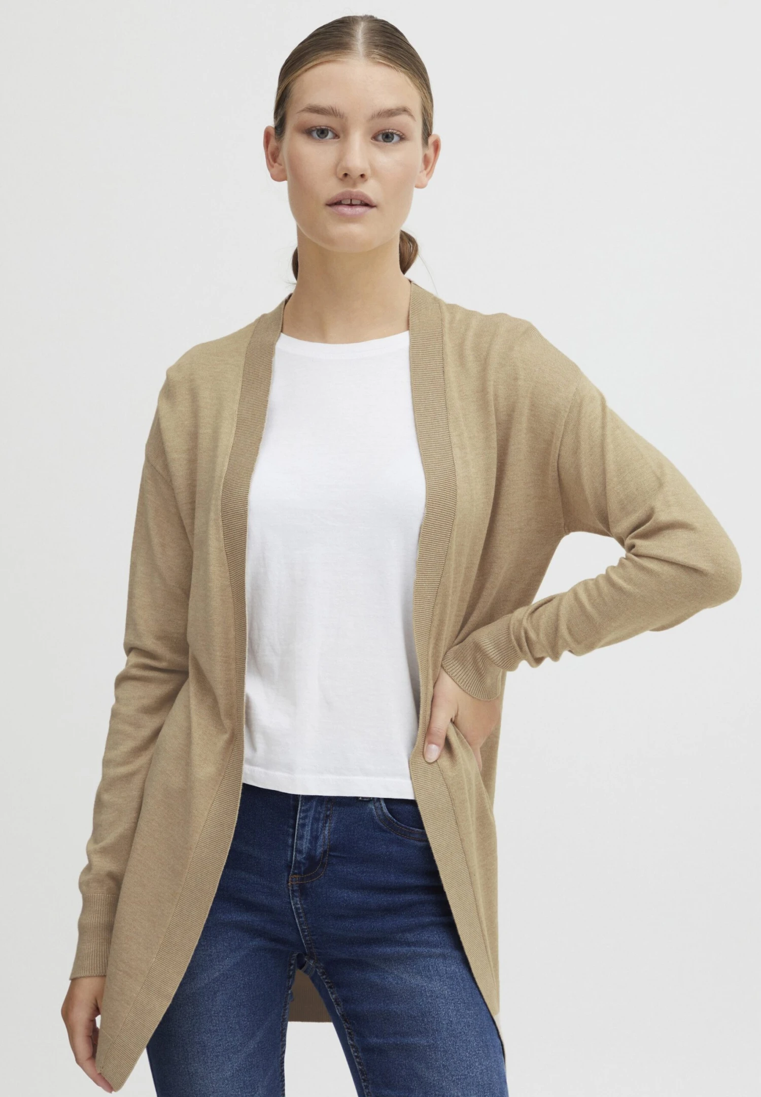 OXMO Oxkat - Chaqueta De Punto - Cement Melange 1 OXMO Oxkat - Chaqueta De Punto - Cement Melange