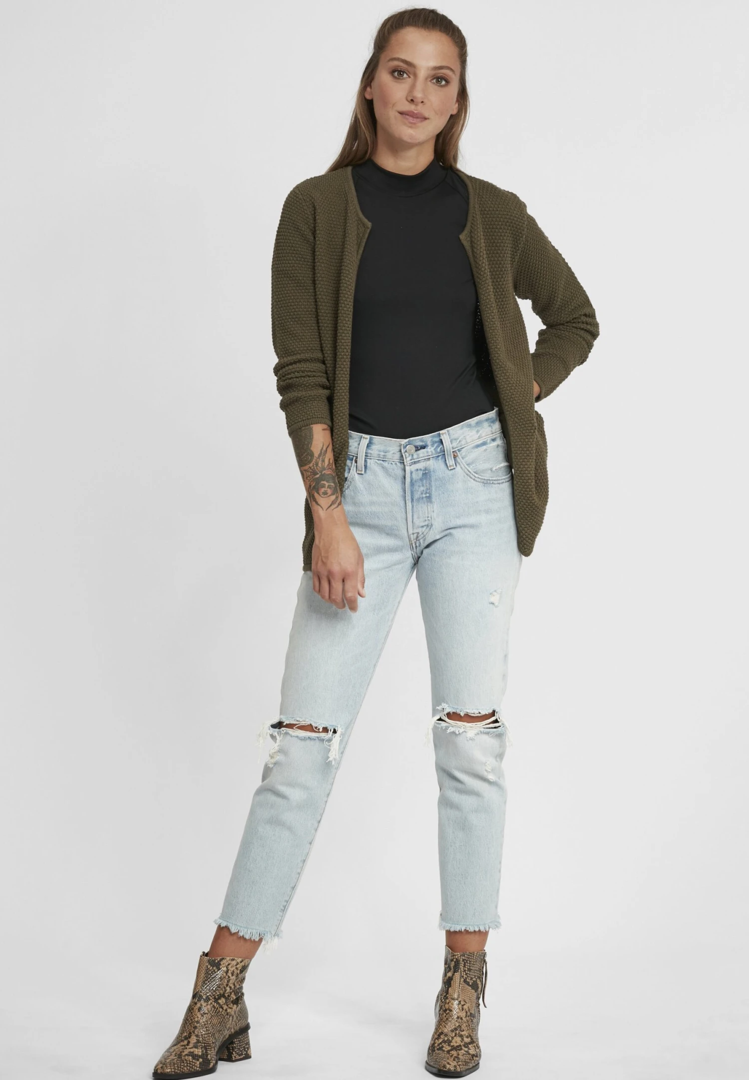 OXMO Oxhilda - Chaqueta De Punto - Ivy Green 2 OXMO Oxhilda - Chaqueta De Punto - Ivy Green - Imagen 2