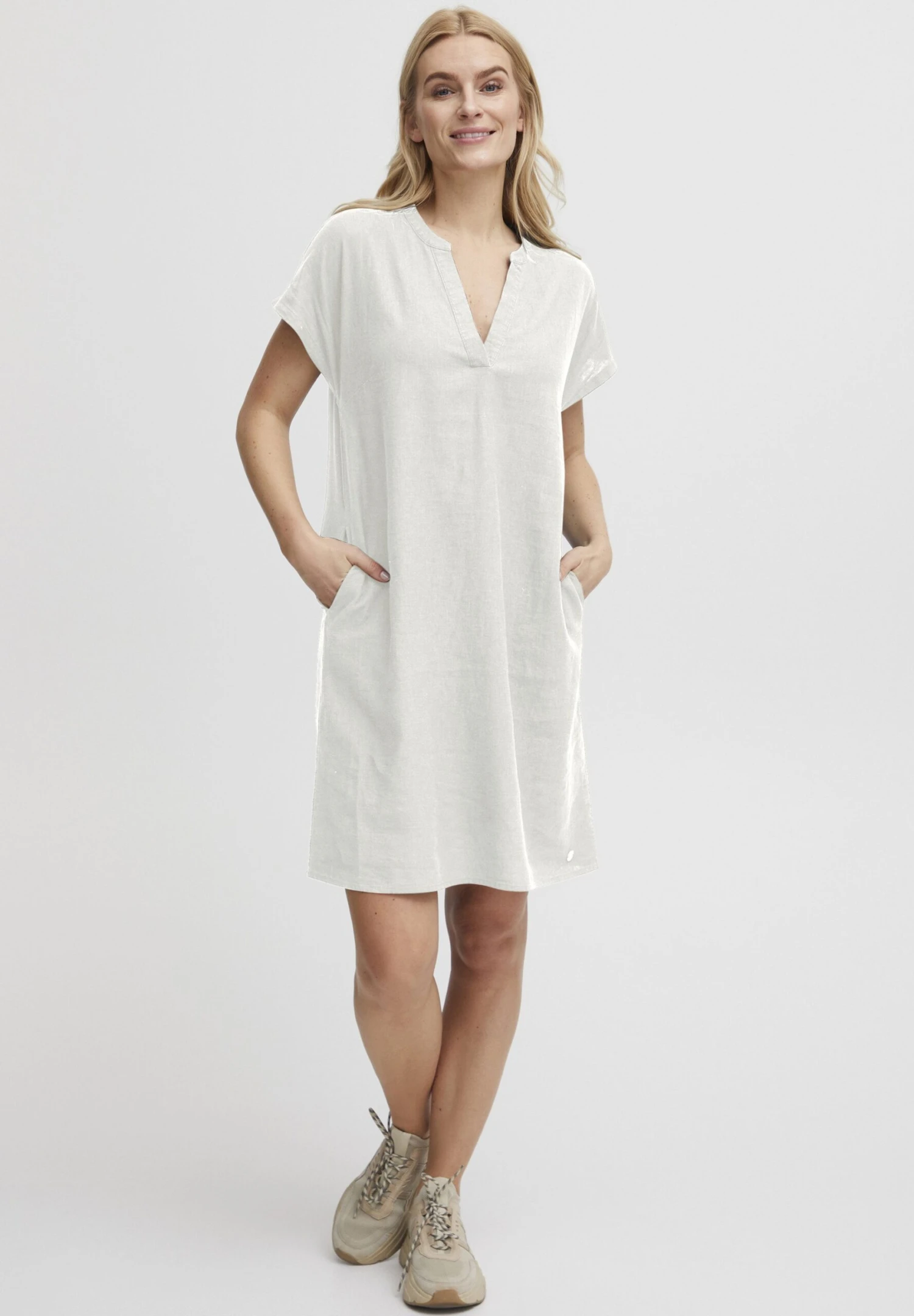 OXMO Oxanette-Me - Vestido Informal - Off White 2 OXMO Oxanette-Me - Vestido Informal - Off White - Imagen 2