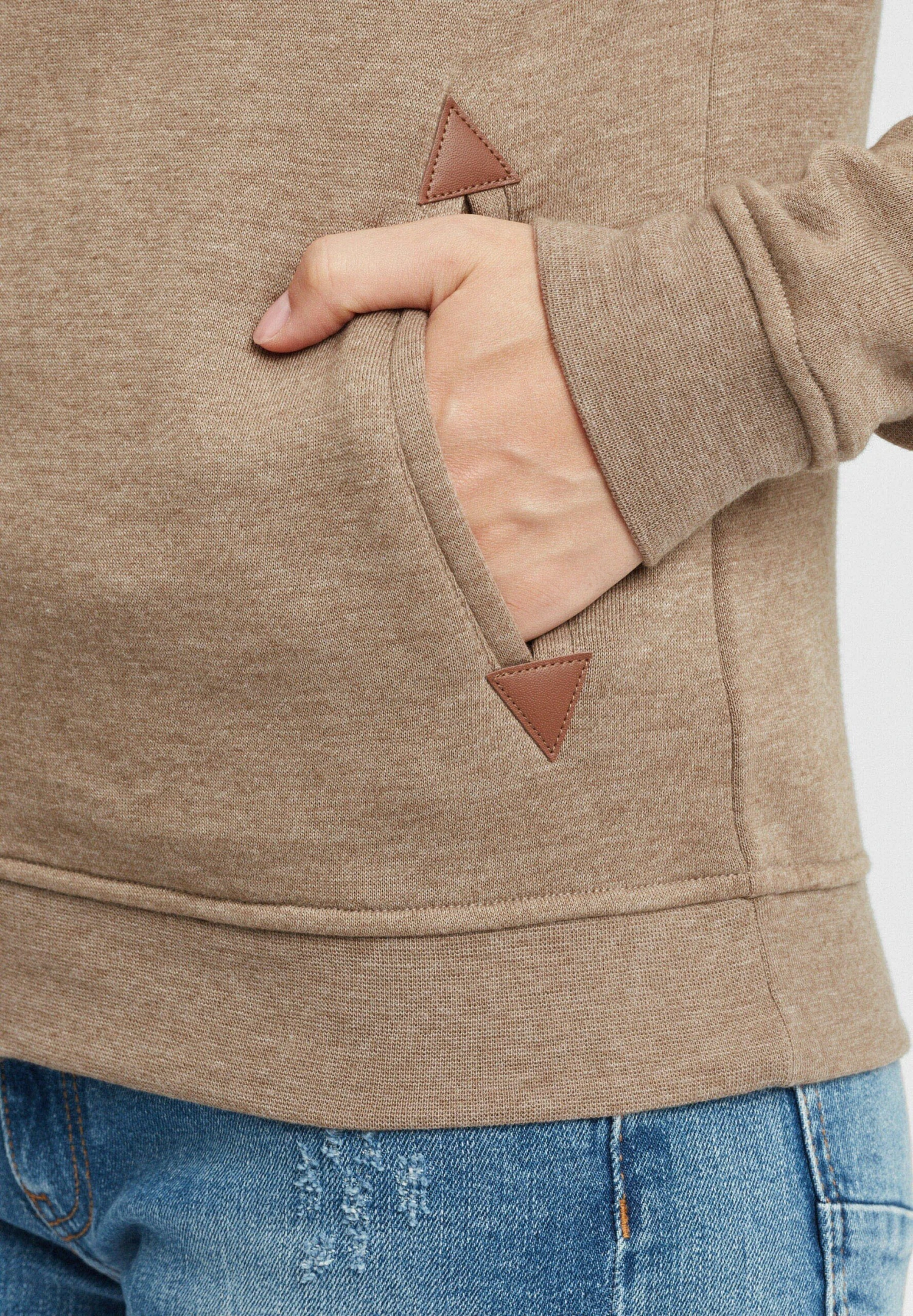 OXMO Oxvicky - Sudadera Con Cremallera - Sand Melan 5 OXMO Oxvicky - Sudadera Con Cremallera - Sand Melan - Imagen 5