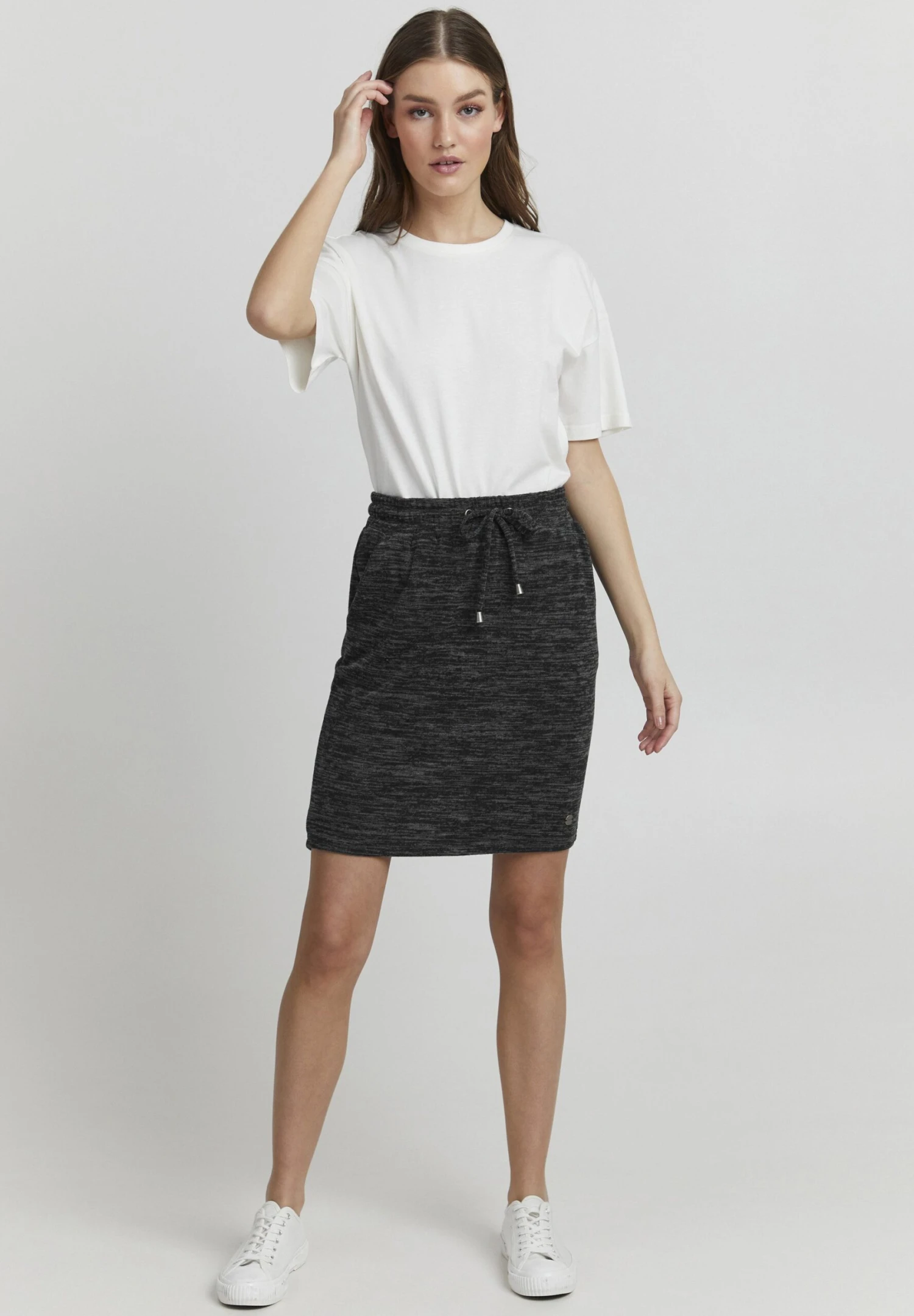 OXMO Birga - Falda De Tubo - Dark Grey Melange 2 OXMO Birga - Falda De Tubo - Dark Grey Melange - Imagen 2