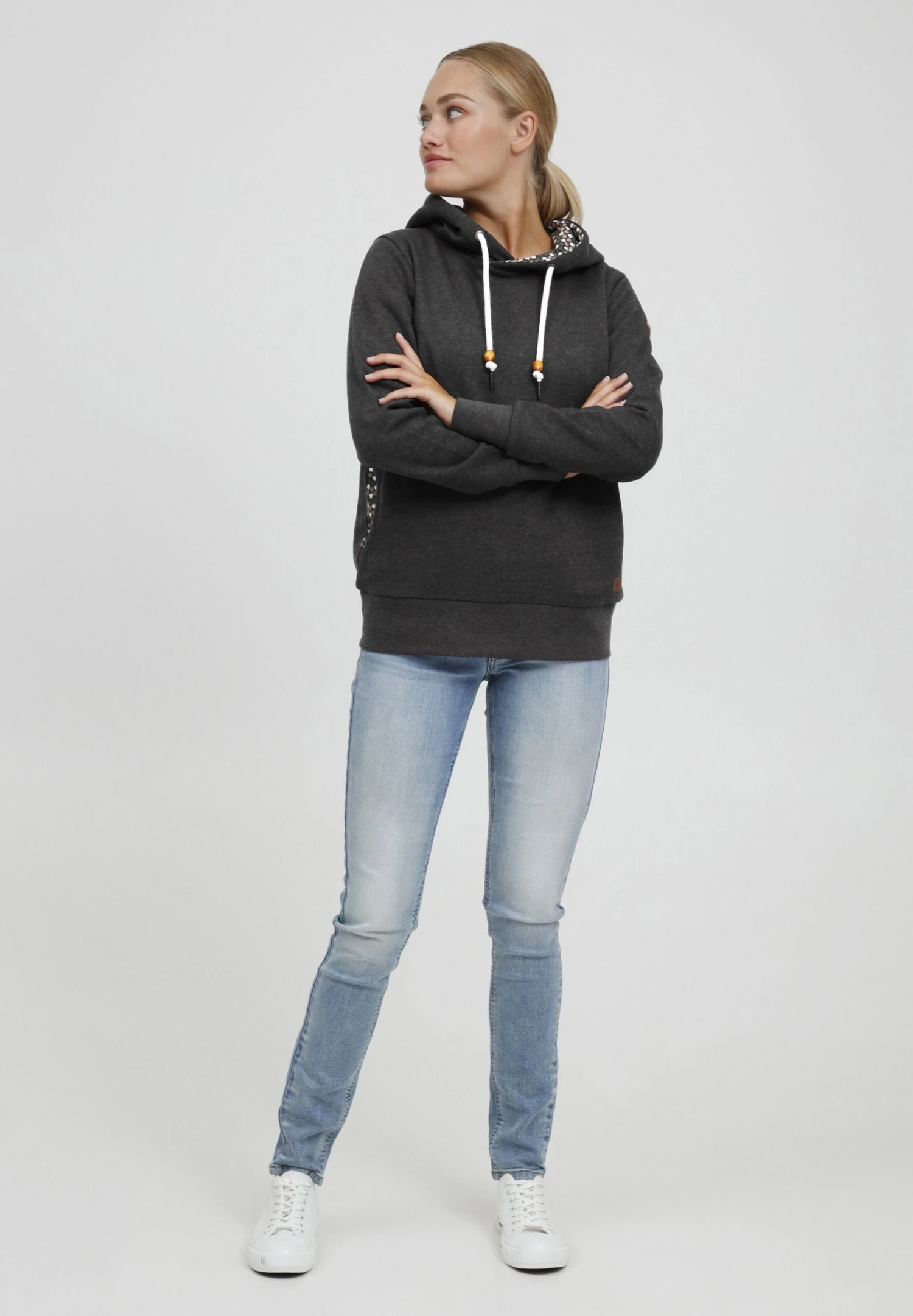 OXMO Oxulrika - Jersey Con Capucha - Dark Grey Melange 2 OXMO Oxulrika - Jersey Con Capucha - Dark Grey Melange - Imagen 2