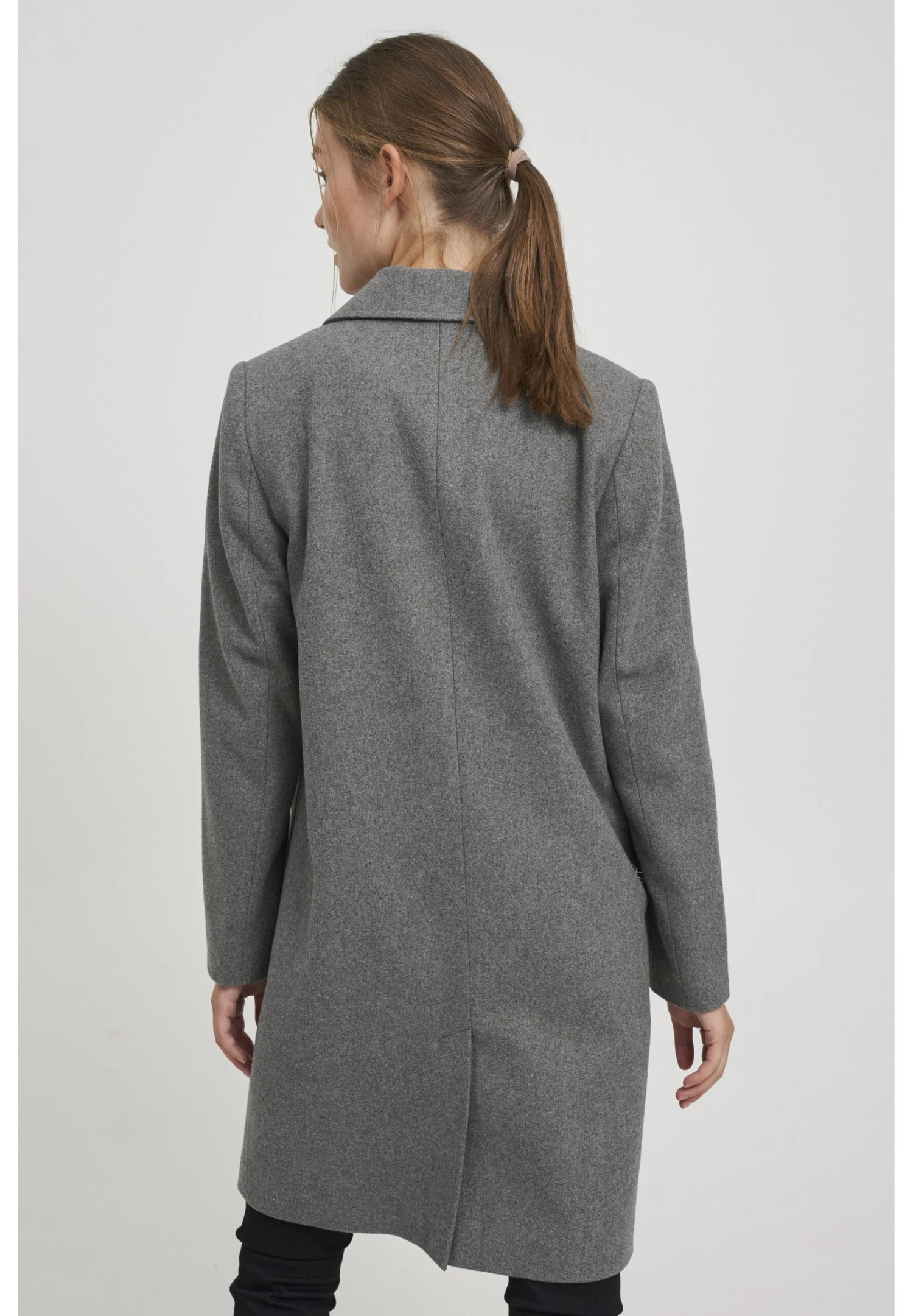 OXMO Oxneta - Abrigo Clásico - Medium Grey Melange 3 OXMO Oxneta - Abrigo Clásico - Medium Grey Melange - Imagen 3