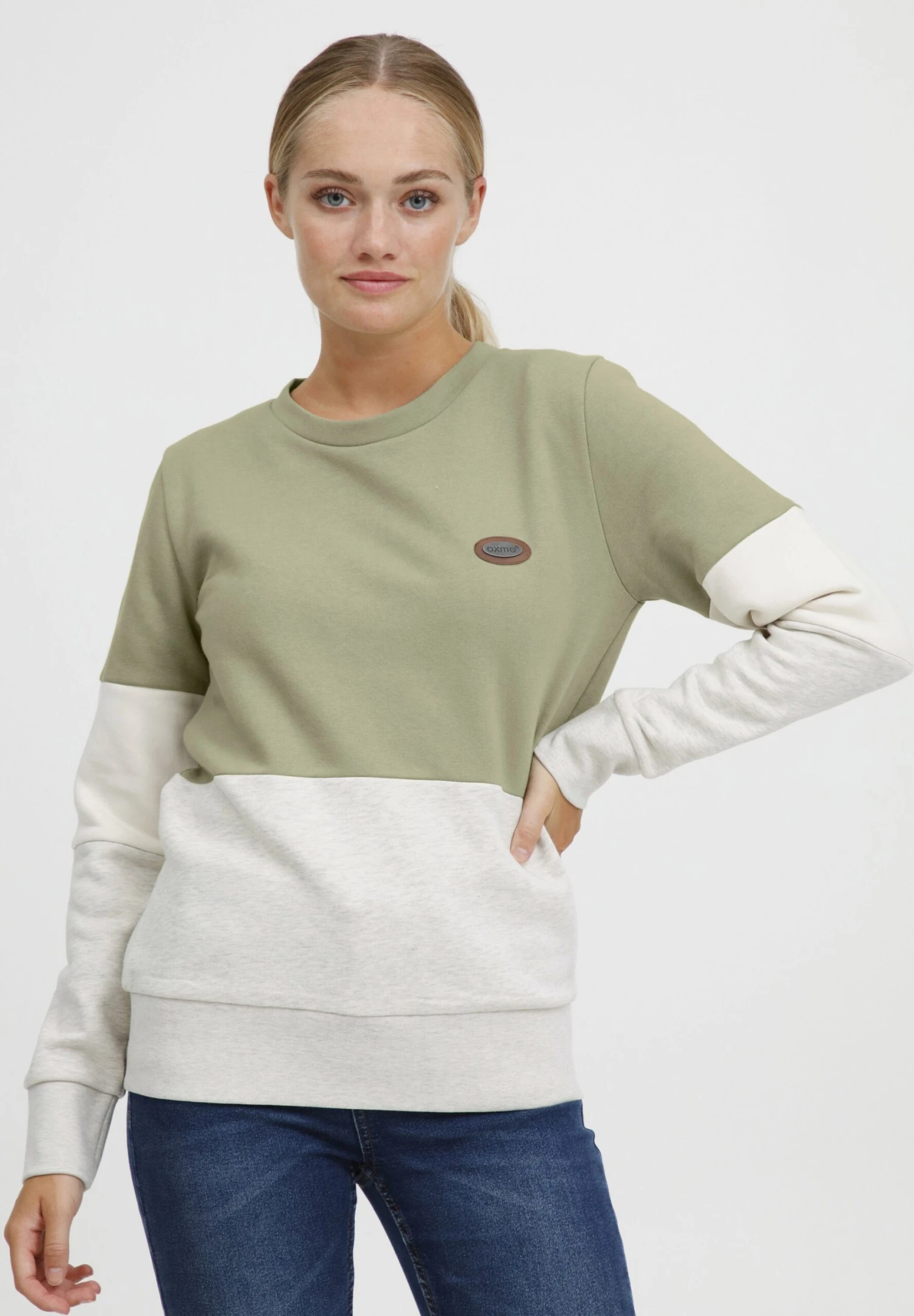 OXMO Oxtrine - Jersey De Punto - Seagrass 1 OXMO Oxtrine - Jersey De Punto - Seagrass