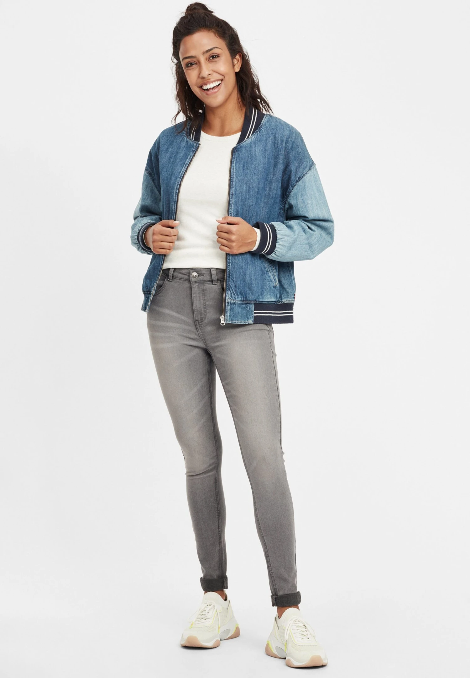OXMO Oxlenna - Vaqueros Boyfriend - Grey Denim 2 OXMO Oxlenna - Vaqueros Boyfriend - Grey Denim - Imagen 2