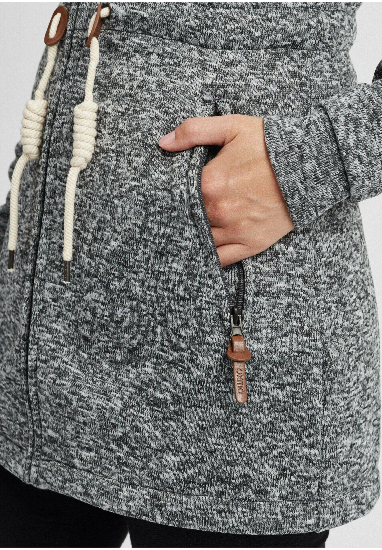 OXMO Oxthora - Abrigo Corto - Dark Grey 5 OXMO Oxthora - Abrigo Corto - Dark Grey - Imagen 5