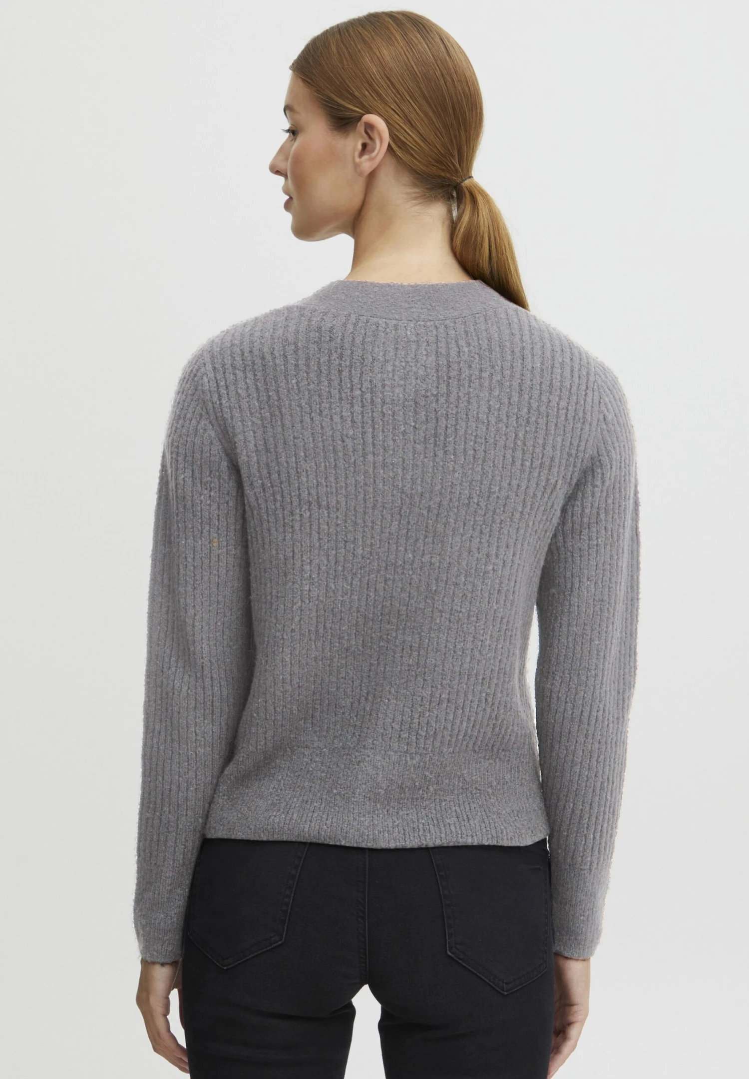 OXMO Oxnorene - Chaqueta De Punto - Mid Grey Melange 3 OXMO Oxnorene - Chaqueta De Punto - Mid Grey Melange - Imagen 3