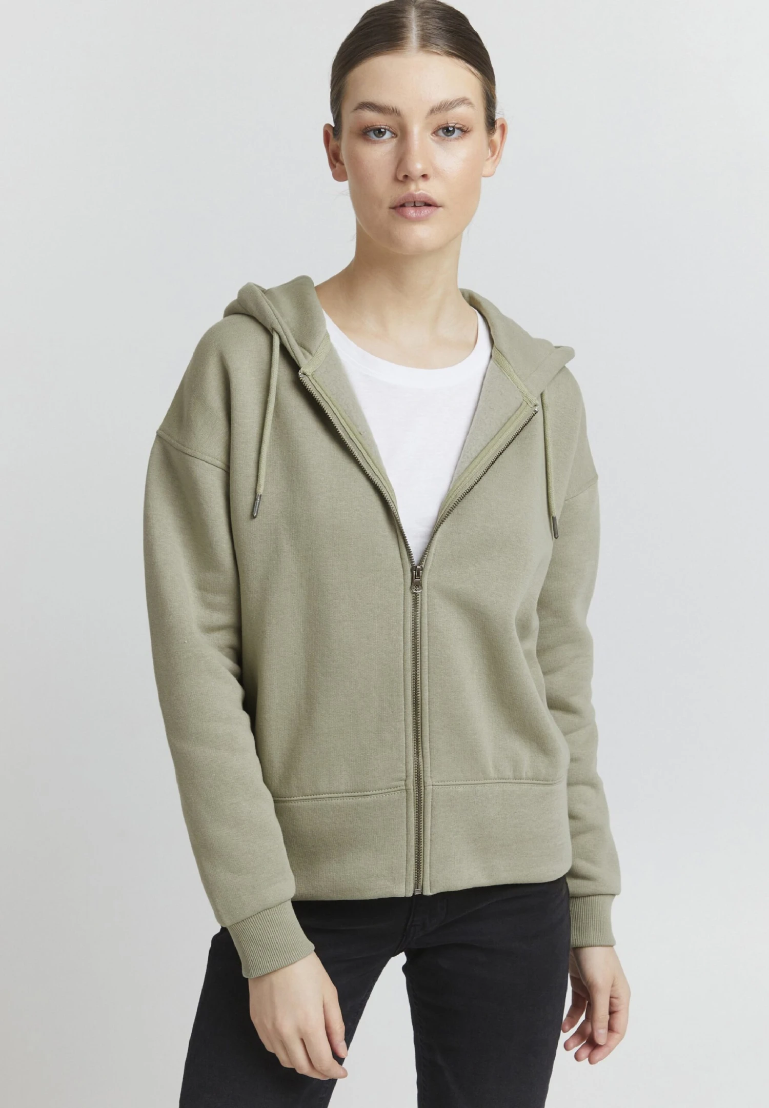 OXMO Holunder - Sudadera Con Cremallera - Seagrass 1 OXMO Holunder - Sudadera Con Cremallera - Seagrass