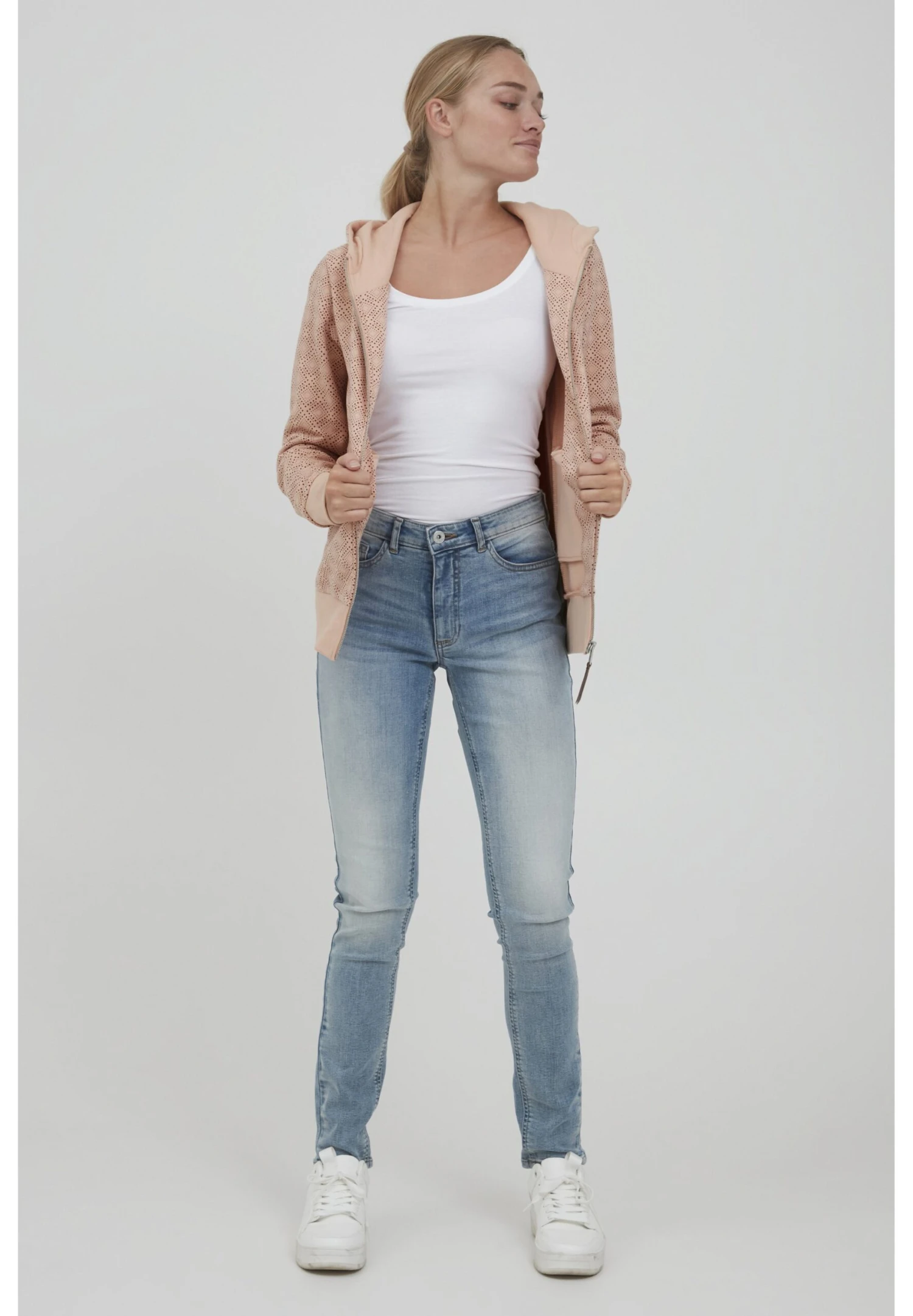 OXMO Vendela - Sudadera Con Cremallera - Rose Gold 2 OXMO Vendela - Sudadera Con Cremallera - Rose Gold - Imagen 2