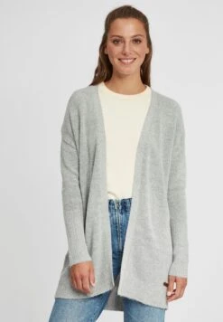 OXMO Oxgisele - Chaqueta De Punto - Light Grey Melange