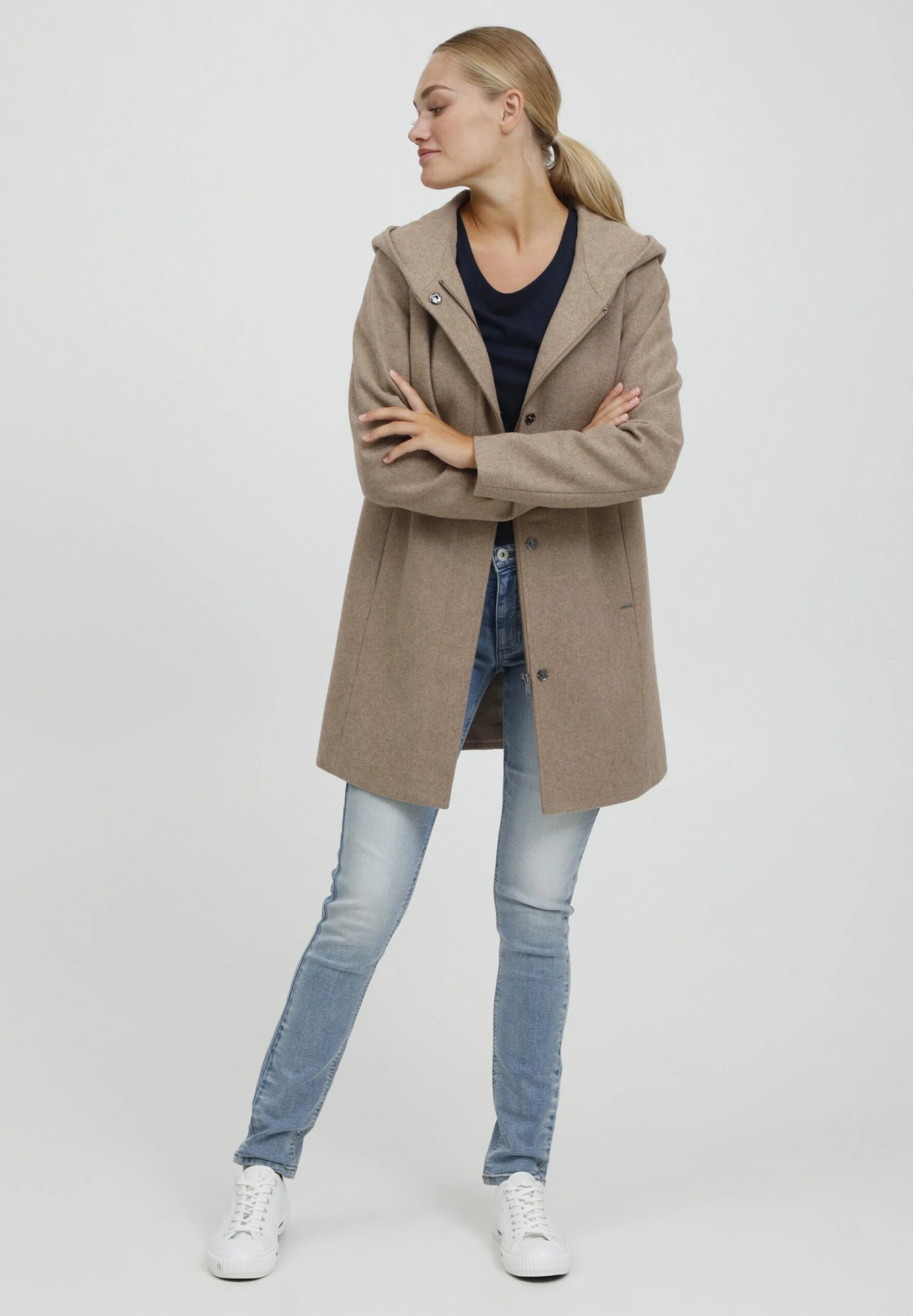 OXMO Oxnelina - Abrigo De Invierno - Dune Melange 2 OXMO Oxnelina - Abrigo De Invierno - Dune Melange - Imagen 2