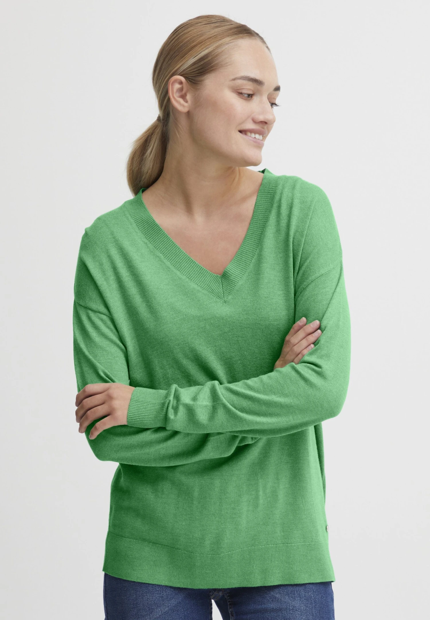 OXMO Oxhelle - Jersey De Punto - Ming Green Melange 1 OXMO Oxhelle - Jersey De Punto - Ming Green Melange