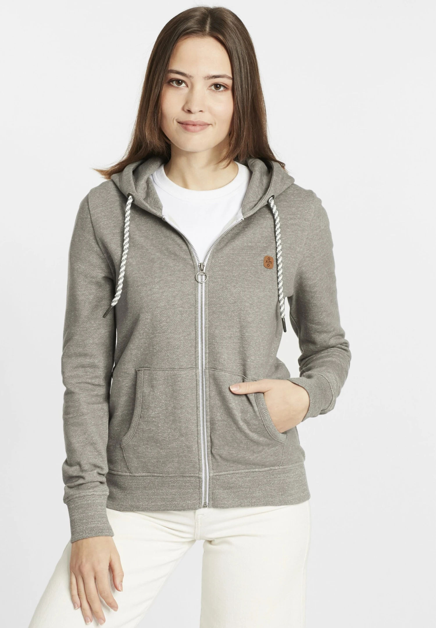 OXMO Celia - Sudadera Con Cremallera - Medium Grey Melange 1 OXMO Celia - Sudadera Con Cremallera - Medium Grey Melange