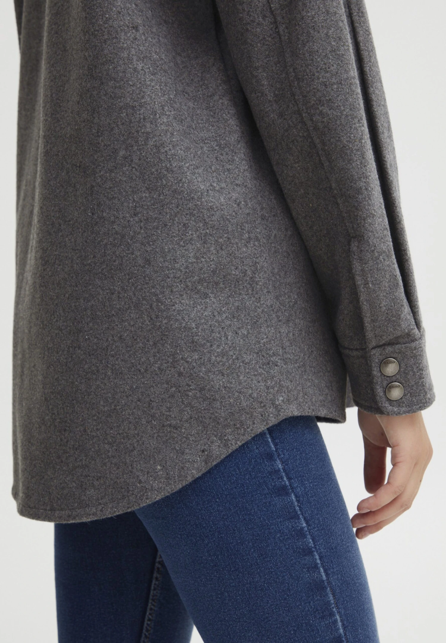 OXMO Valen - Chaqueta De Punto - Medium Grey Melange 5 OXMO Valen - Chaqueta De Punto - Medium Grey Melange - Imagen 5