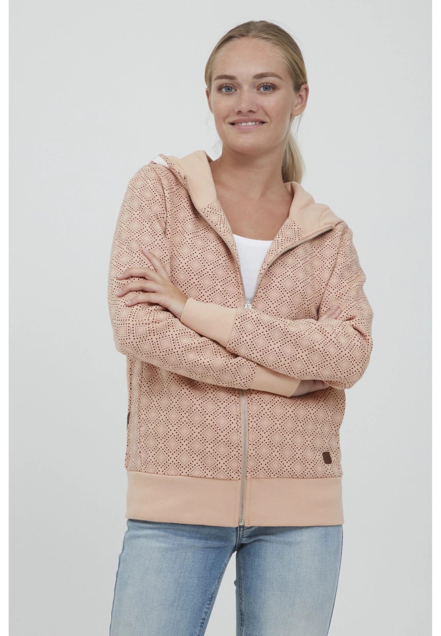 OXMO Vendela - Sudadera Con Cremallera - Rose Gold 1 OXMO Vendela - Sudadera Con Cremallera - Rose Gold