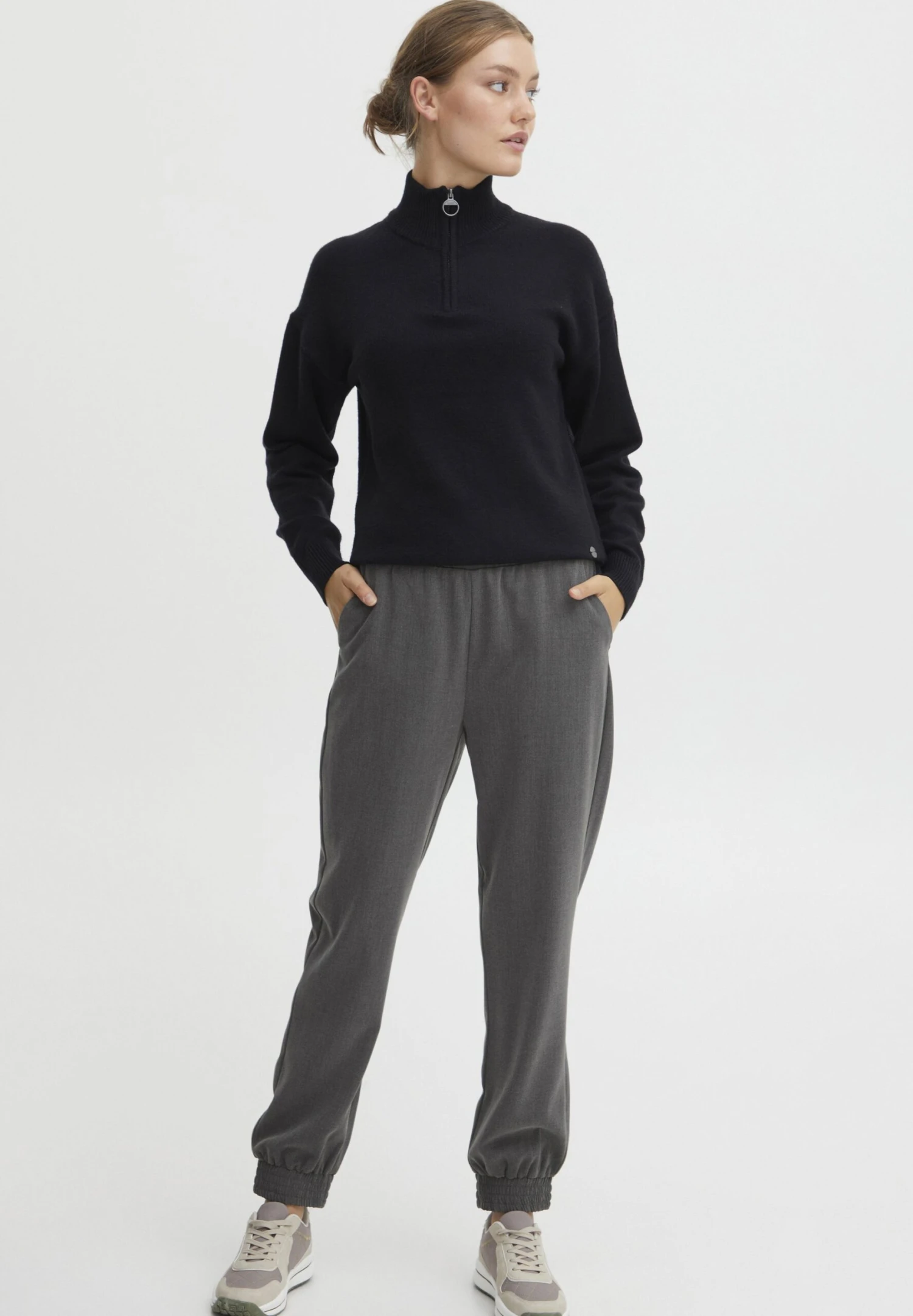 OXMO Oxdovi - Pantalones Deportivos - Dark Grey Melange 2 OXMO Oxdovi - Pantalones Deportivos - Dark Grey Melange - Imagen 2