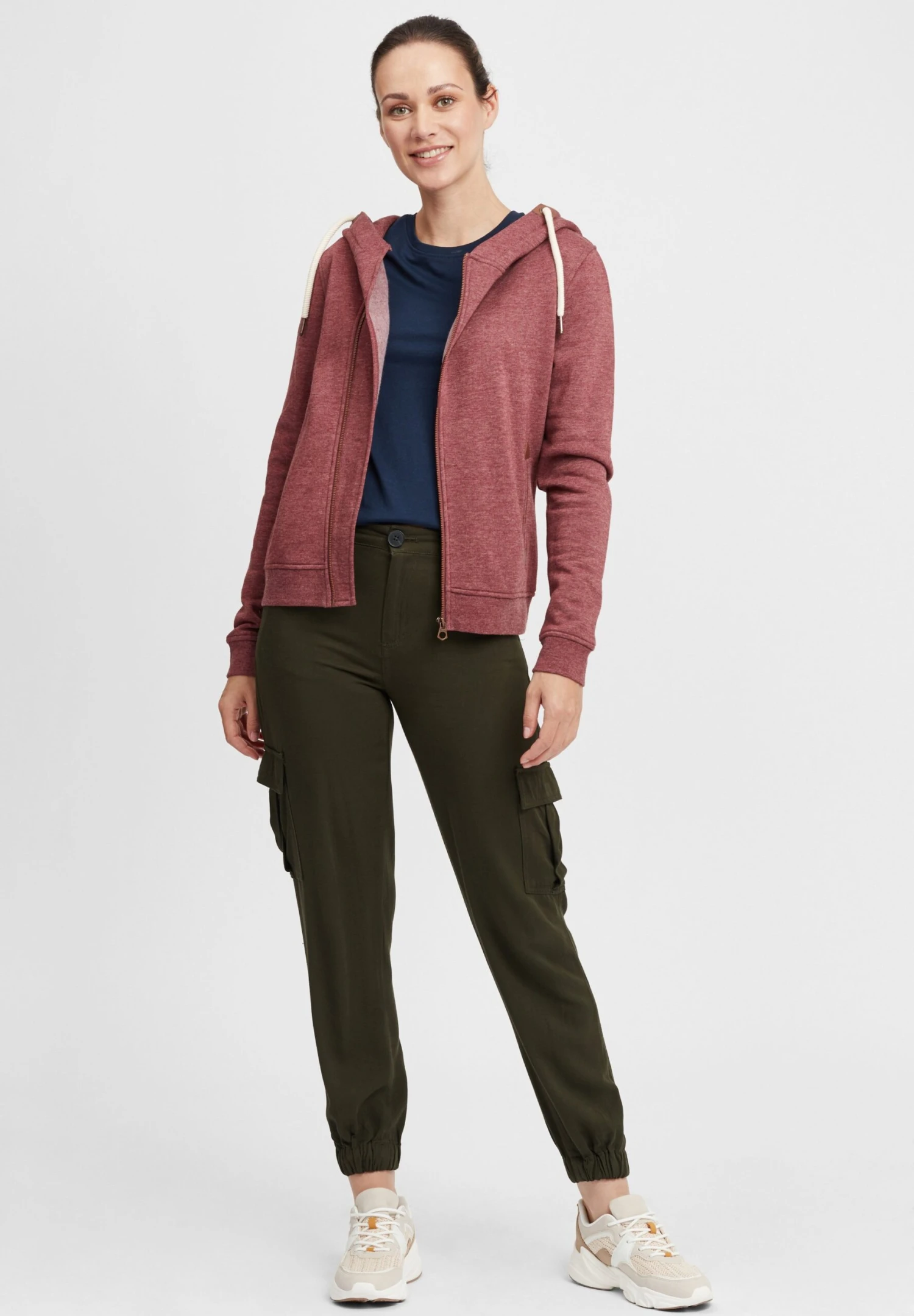 OXMO Oxvicky - Sudadera Con Cremallera - Wine R Mel 2 OXMO Oxvicky - Sudadera Con Cremallera - Wine R Mel - Imagen 2