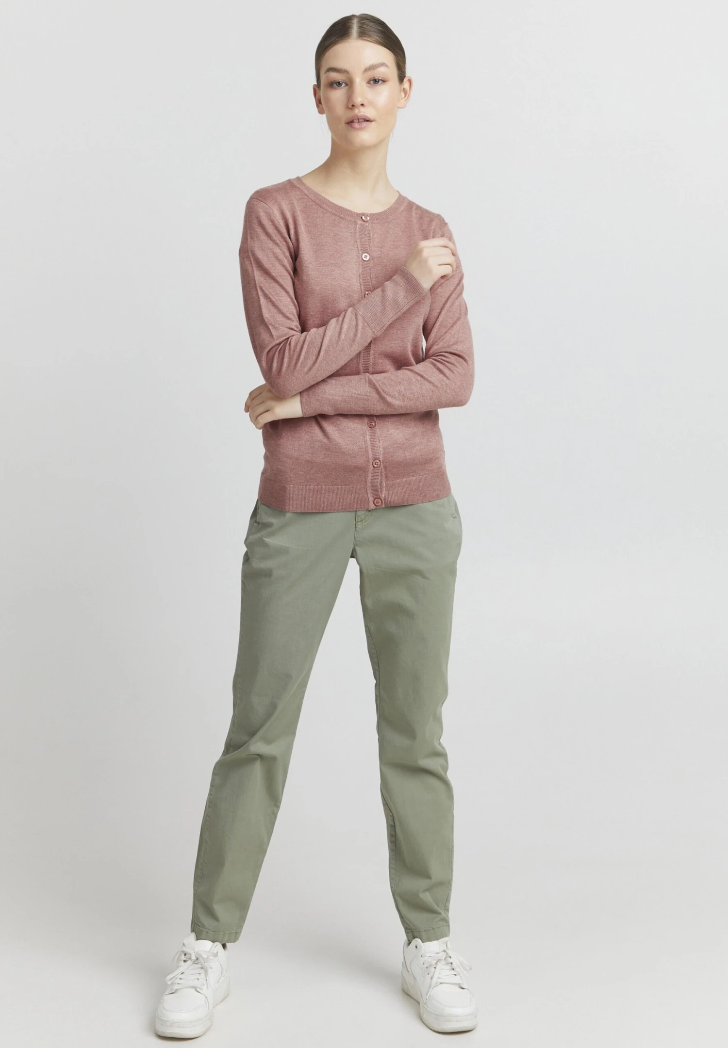 OXMO Chaqueta De Punto - Ash Rose Melange 2 OXMO Chaqueta De Punto - Ash Rose Melange - Imagen 2