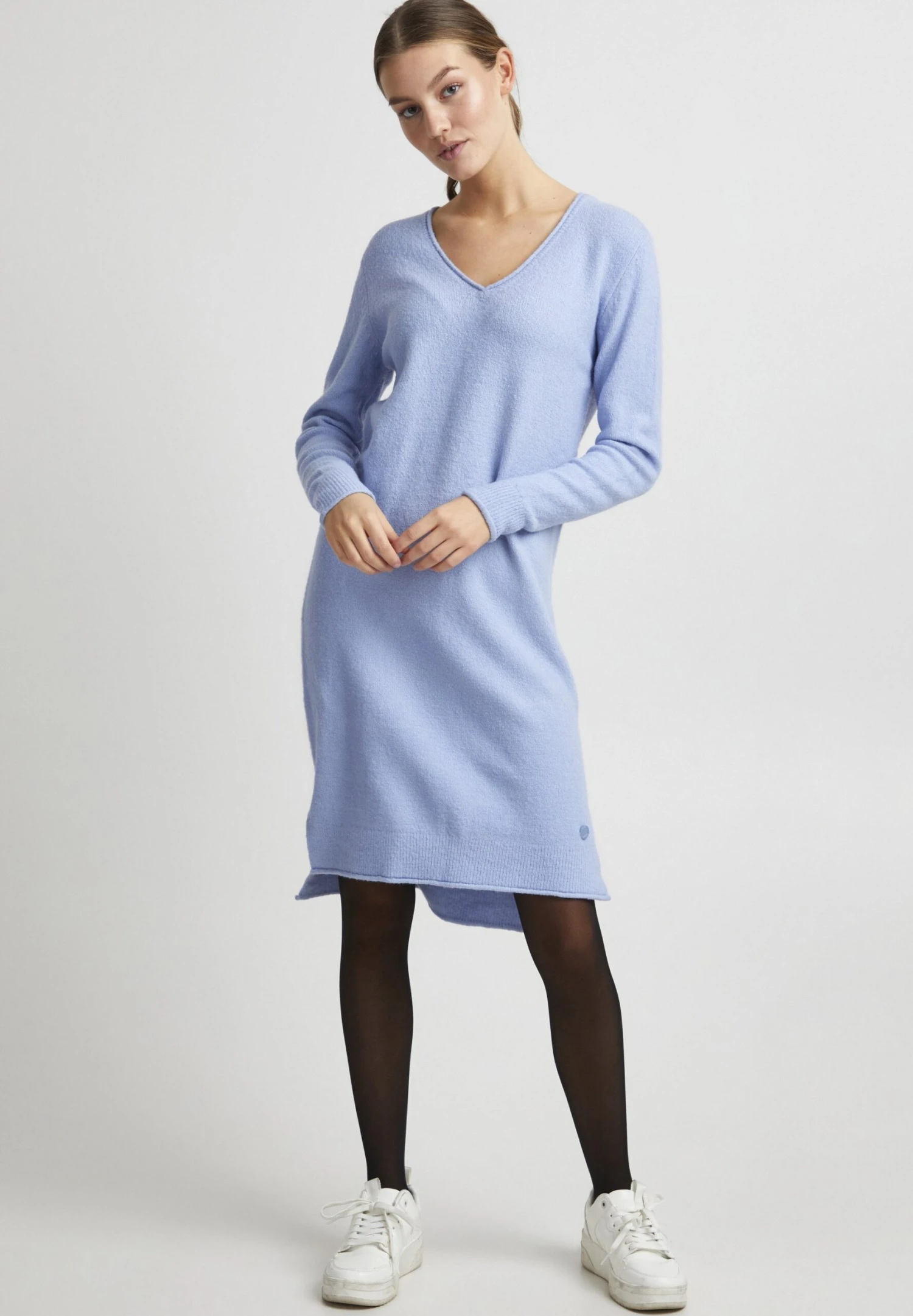 OXMO Oxida - Vestido De Punto - Brunnera Blue Melange 2 OXMO Oxida - Vestido De Punto - Brunnera Blue Melange - Imagen 2